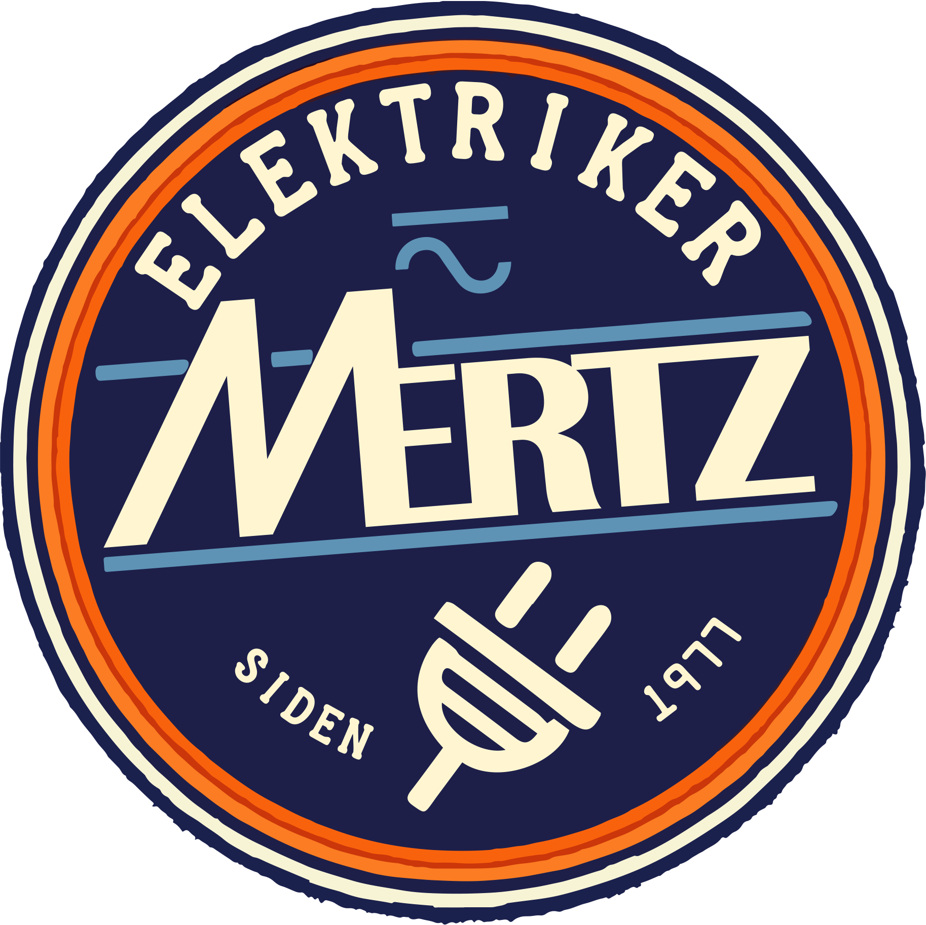 Elektriker Mertz logo siden 1977 ren cirkel